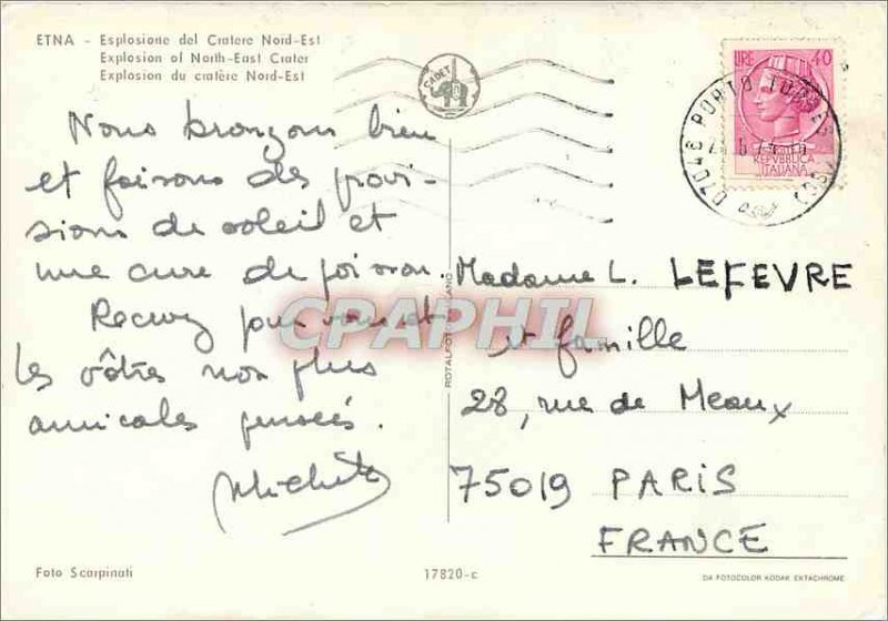 Postcard Modern Etna explosion northern crater is