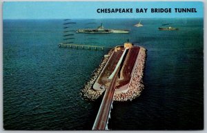 Virginia Beach Virginia 1966 Postcard Chesapeake Bay Bridge Tunnel