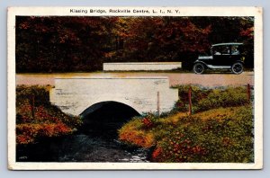 J89/ Rockville Centre Long Island New York Postcard c1910 Kissing Bridge 474