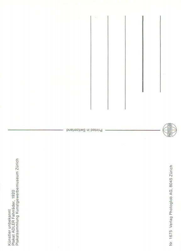 Adler bicycle advertising poster modern postcard