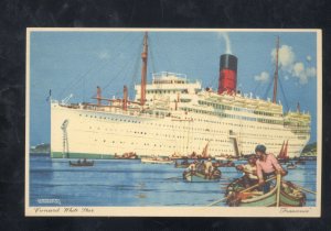 CUNARD WHITE STAR LINE TITANIC SISTER SHIP SS FRANCONIA ADVERTISING POSTCARD