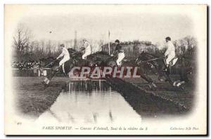 Old Postcard Horse Riding Equestrian Sports Racing of Paris & # 39Auteuil jum...