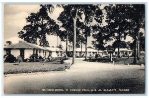 c1940's Rainbow Motel Exterior Roadside Sarasota Florida FL Unposted Postcard