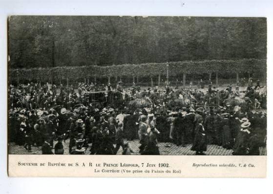 147181 BELGIUM Prince Leopold cortege 1902 Vintage postcard