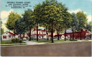 BARDSTOWN, KY Kentucky   IRVINE'S TOURIST COURT    c1950s   Roadside   Postcard