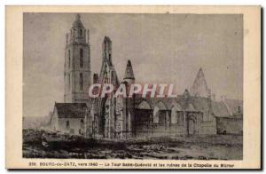 Postcard Old Bourg of Batz 1840 La Tour Saint Guenole and the ruins of the ch...