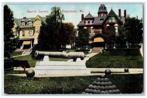 1911 View of Spanish Cannon Hagerstown Maryland MD Antique Posted Postcard