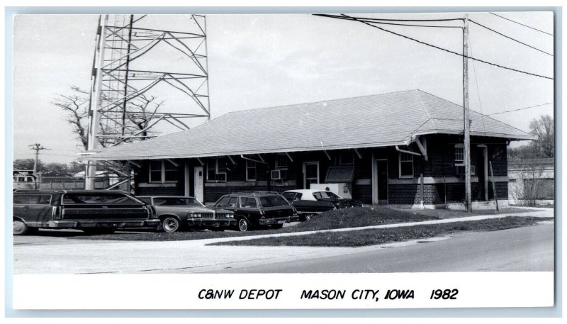 Mason City Iowa IA Postcard C & NW Depot Tower View c1980's Unposted RPPC Photo