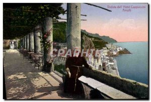 Old Postcard Veduta Dall & # 39Hotel Cappuccini Amalfi Monk Priest