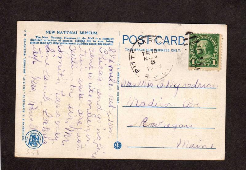 DC New National Museum Washington DC Postcard Carte Postal Political Politics