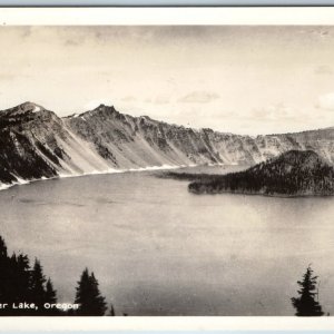 c1930s Crater Lake OR RPPC Birds Eye Sawyer Scenic Real Photo Purple Cancel A199