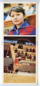 254615 USSR Gymnastics Olympics Moscow 1980 Galima Shugurova old postcard