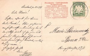 B258 Fashion 1907 Woman with Interesting Hat with Feather vintage postcard