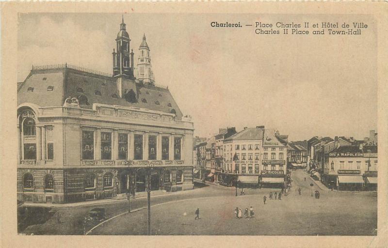 Belgium Charleroi Charles II Place and Town Hall