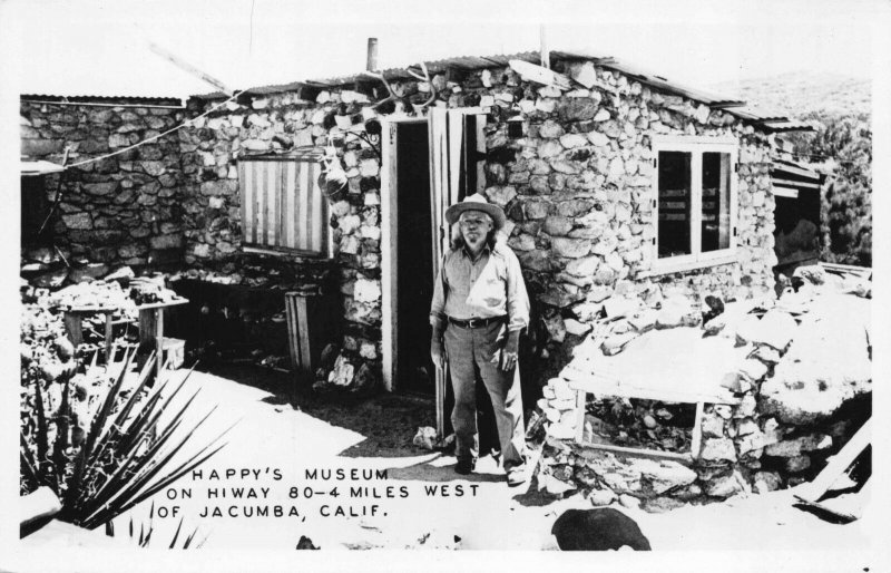 Real Photo Postcard Happy's Museum on US 80 in Jacumba, California~118643