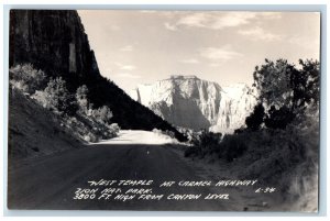 Washington Utah UT Postcard West Temple Mt Carmel Highway c1940's RPPC Photo