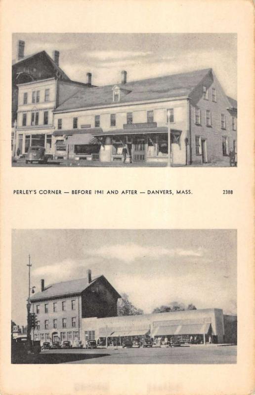 Danvers Massachusetts Perleys Corner Multiview Antique Postcard K19490