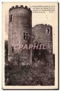 Old Postcard Cinq Mars la Pile Ruins of Chateau