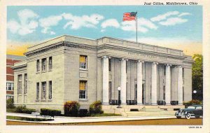 Post Office Middletown Ohio 1940s linen postcard