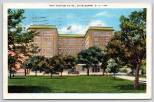 Vintage Postcard 1936 Fort Sumter Hotel Building Field Charleston South Carolina