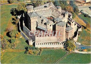 Modern Postcard Aosta Valley Aerial view of the castle of Fenis 547 m (XIVs)