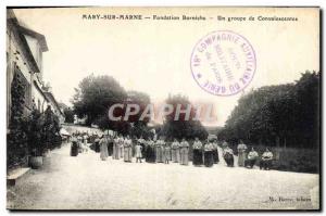 Old Postcard Mary sur Marne Foundation Borniche A group of convaslescentes