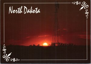 Postcard ND Prairie Sunset - North Dakota The Great Way