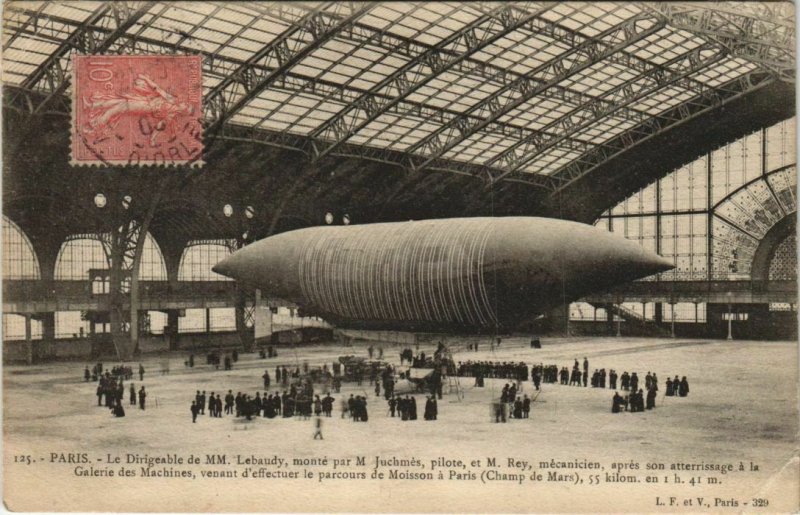 PC DIRIGEABLE LE JAUNE LEBAUDY ZEPPELIN BALLOON AVIATION (a19764)