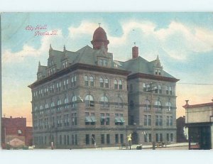 Divided-back CITY HALL SCENE Peoria Illinois IL AF2155