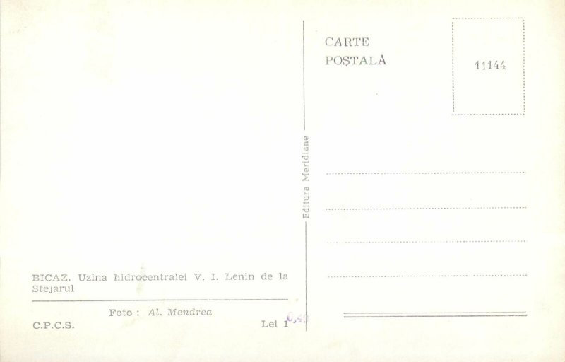 Postcard Romania industry factory Bicaz