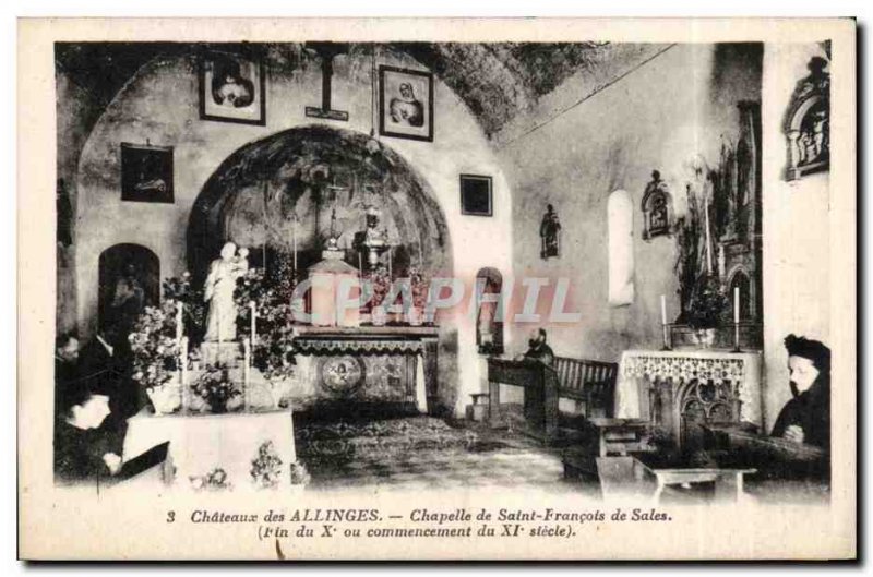 Old Postcard Castles of Allinges Chapel of Saint Francois de Sales