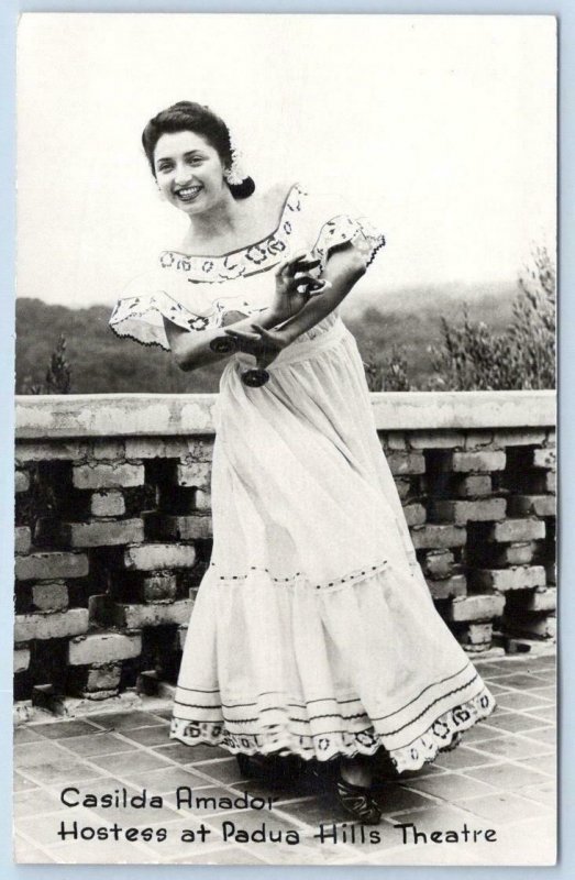 1940's RPPC PADUA HILLS THEATRE HOSTESS CASILDA AMADOR VINTAGE PHOTO POSTCARD 