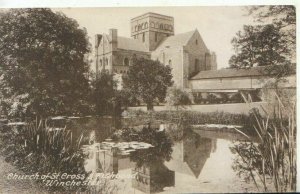 Hampshire Postcard - Church of St Cross & Fishpond - Winchester - Ref TZ7519