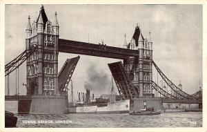 uk14285 tower bridge london  real photo uk ship war