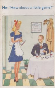 Waitress Wants To Play A Little Sexy Game Fishing Fish Sex Humour Comic Postcard