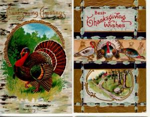 THANKSGIVING   TURKEY   2 Nash embossed postcards