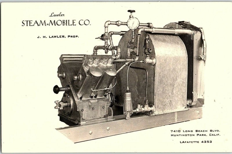 Vintage RPPC Lawyer Steam-Mobile Co., Huntington Park, Calif. Postcard P132