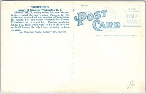 VINTAGE POSTCARD PROMETHEUS ART AT LIBRARY OF CONGRESS WASHINGTON D.C. 1920s 