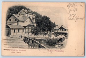 Austria Postcard  Hotel Stefanie and Annex Station Semmering 1901 Antique