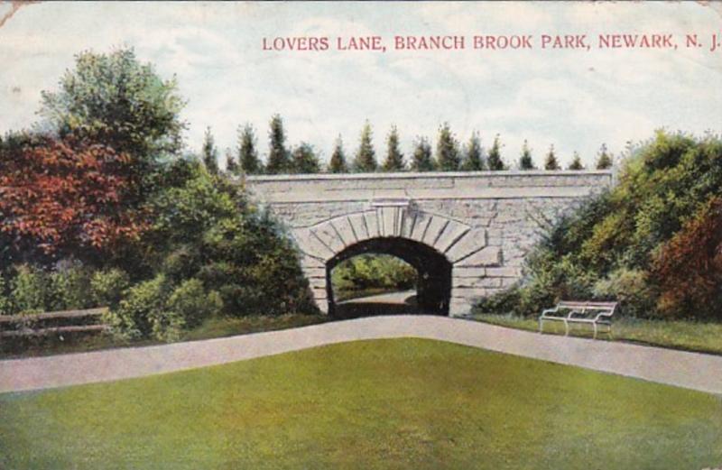 New Jersey Newark Branch Brook Park Lovers Lane 1910