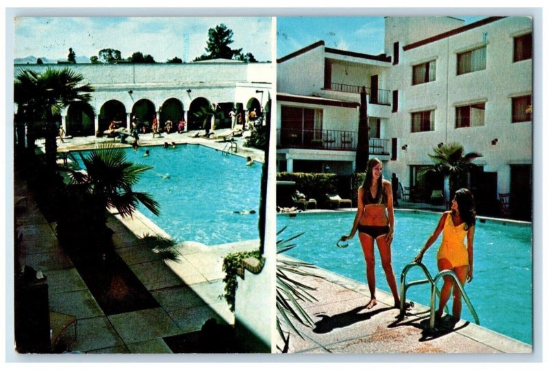 1977 Aztec Inn Multiview Swimming Pool Bikini Tucson Arizona AZ Posted