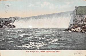 NORTH WILBRAHAM  MASSACHUSETTS~RED BRIDGE DAM POSTCARD 1906