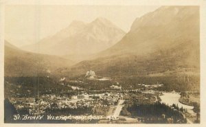 Canada Banff 1920s Village Goat Mountain RPPC Photo Postcard -22-8677