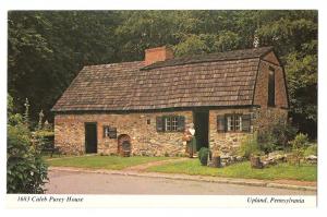 Upland PA Caleb Pusey House Erected 1683 Postcard