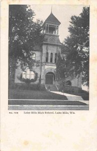 Lake Mills High School Lake Mills Wisconsin 1910c postcard