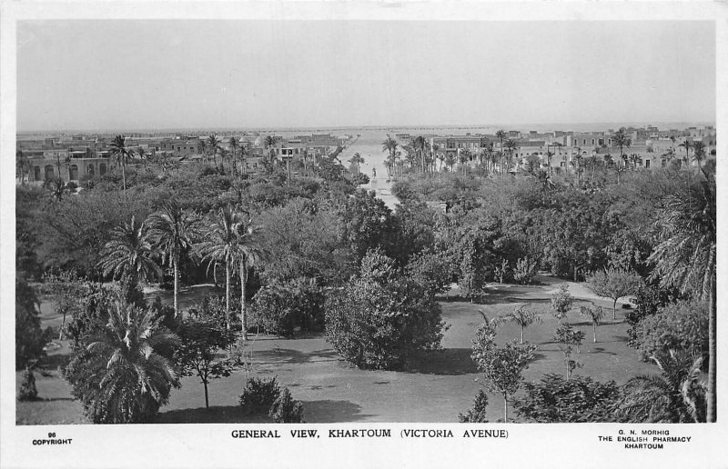 US5360 general view victoria avenue  khartoum real photo sudan africa