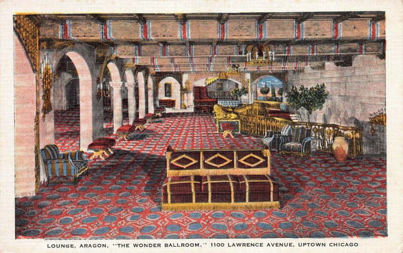 Aragon Lounge, the Wonder Ballroom, Chicago, Illinois, Early Postcard, Unused