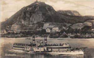 Lot 80 drachenfels  real photo germany ship  steam boat dampfer