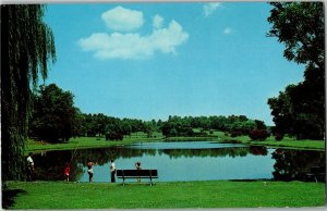 Freedom Park Fishing Pond Charlotte NC Vintage Postcard G29
