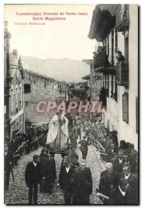 Old Postcard Fuenterrabia Procession del Viernes Santo Santa Magdalena